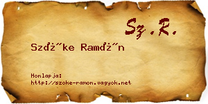 Szőke Ramón névjegykártya